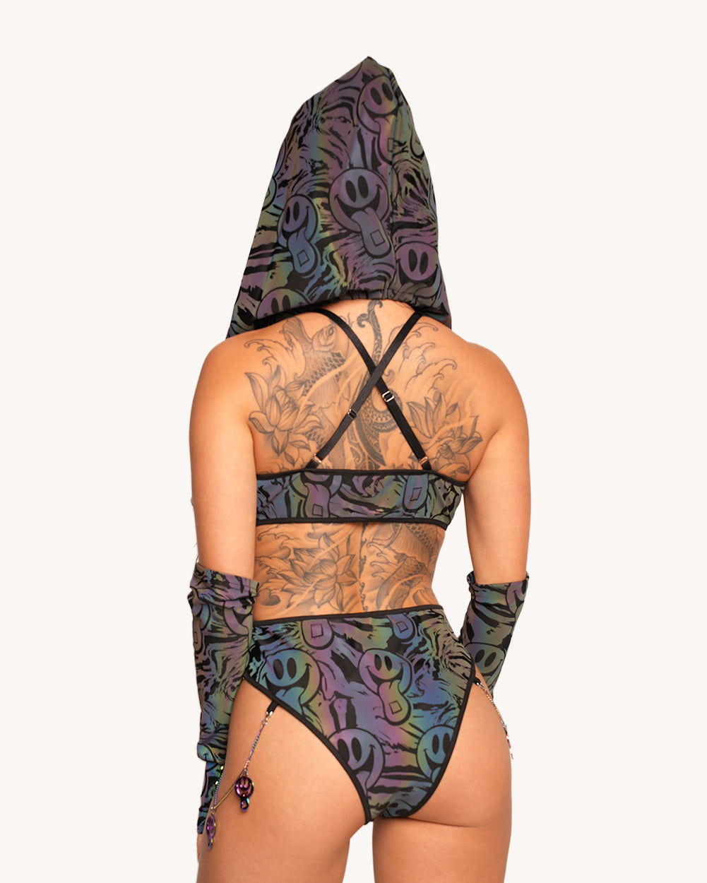 Happy Hour Rainbow Reflective Tie Bodysuit - Image 34714930708663