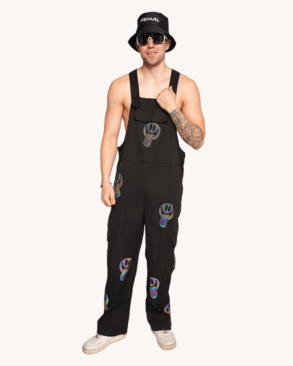 Happy Hour Rainbow Reflective Overalls-Men