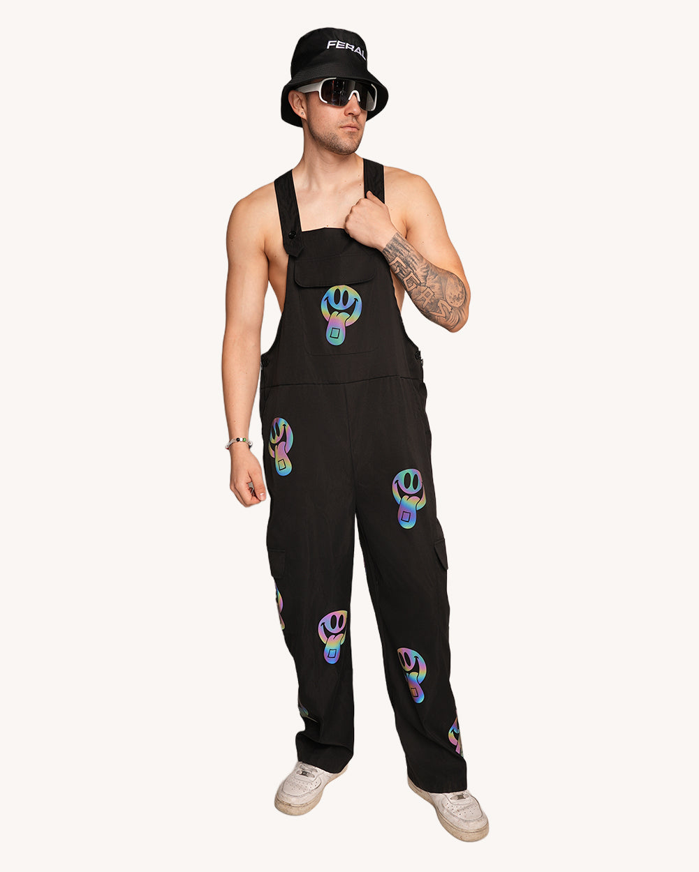 Happy Hour Rainbow Reflective Overalls-Men