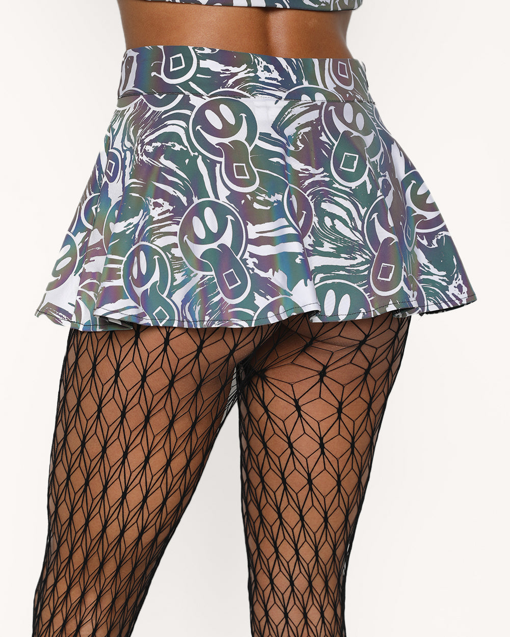 Happy Hour White Reflective Mini Skirt - Image 31868648751287