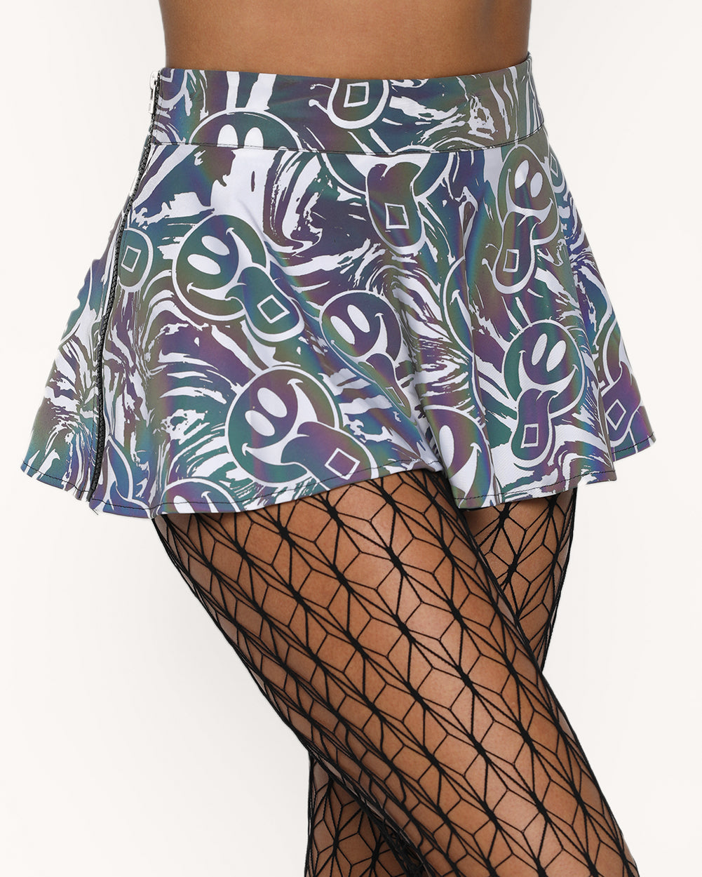 Happy Hour White Reflective Mini Skirt - Image 31868648718519