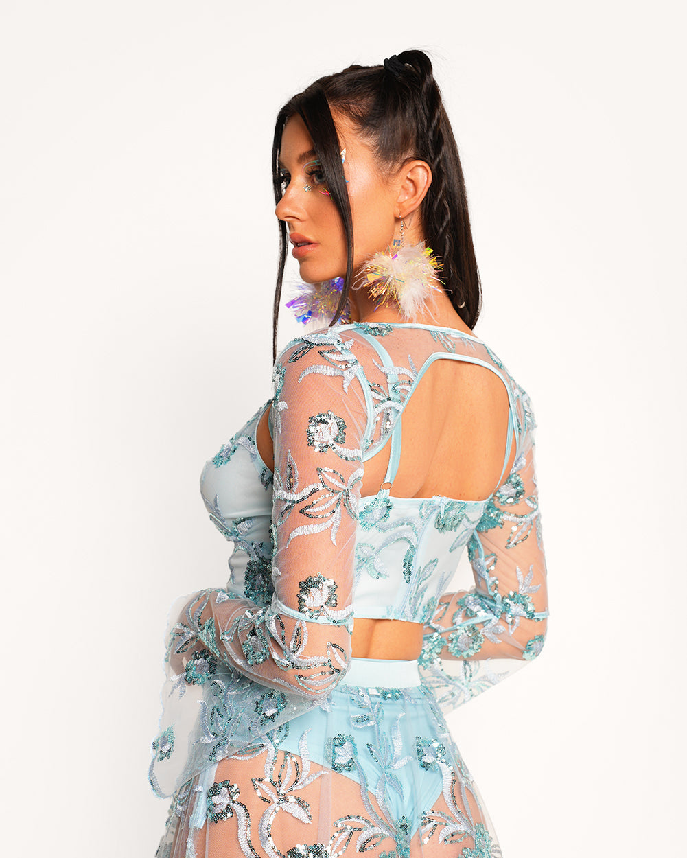 Heaven's Dust Tie-Front Ultra Crop Top - Image 33729420755127