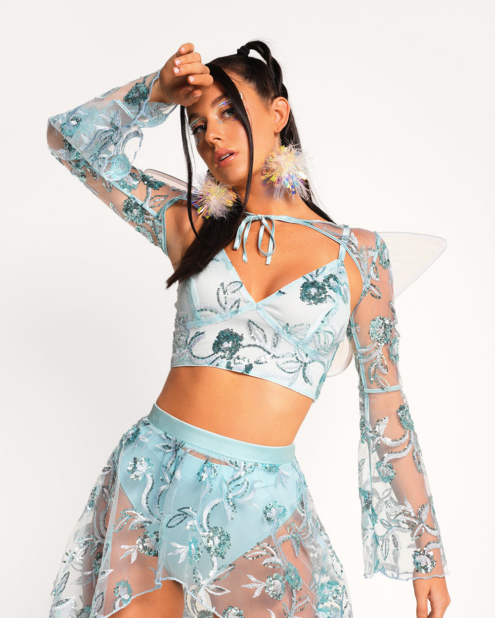 Heaven's Dust Tie-Front Ultra Crop Top - Image 33729420722359