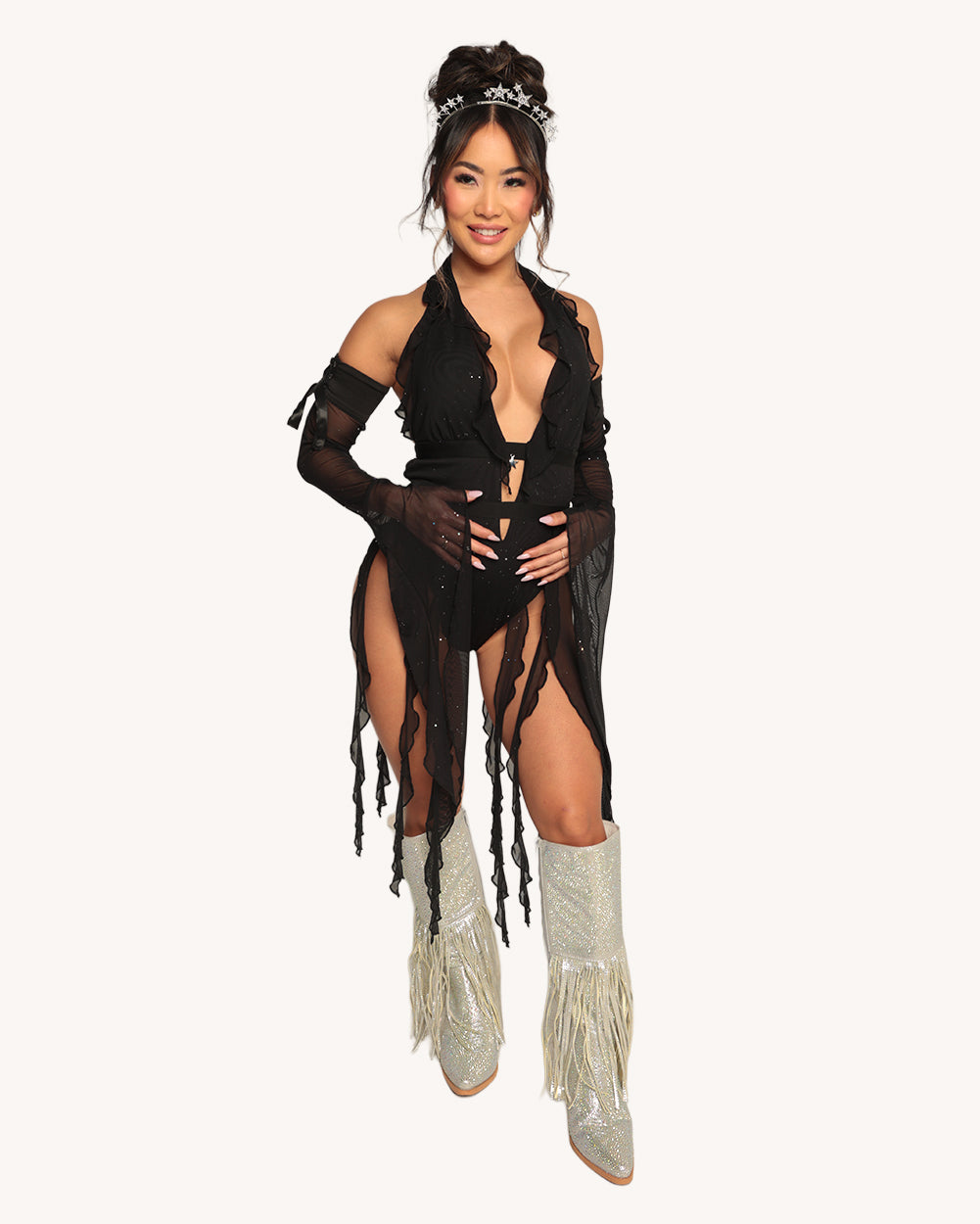 Holo Star Bodysuit with Sleeves - Image 34531768434871