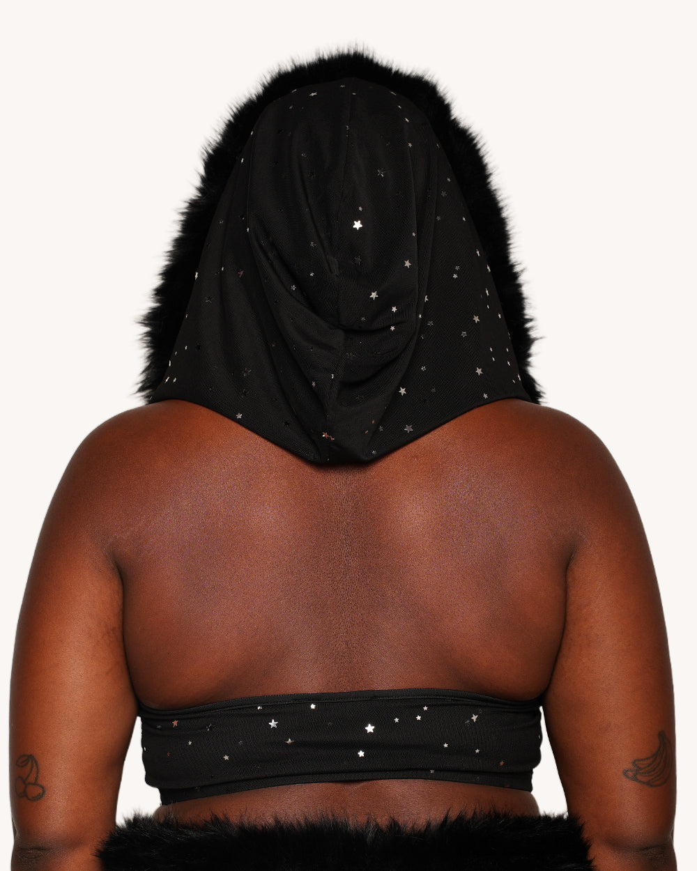 Holo Star Fur Hooded Top with Sleeves - Image 6