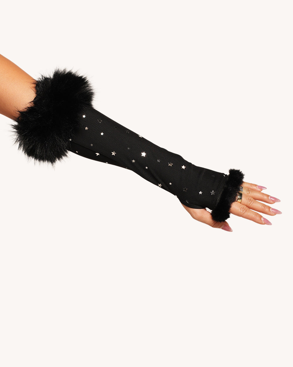 Holo Star Fur Hooded Top with Sleeves - Image 4