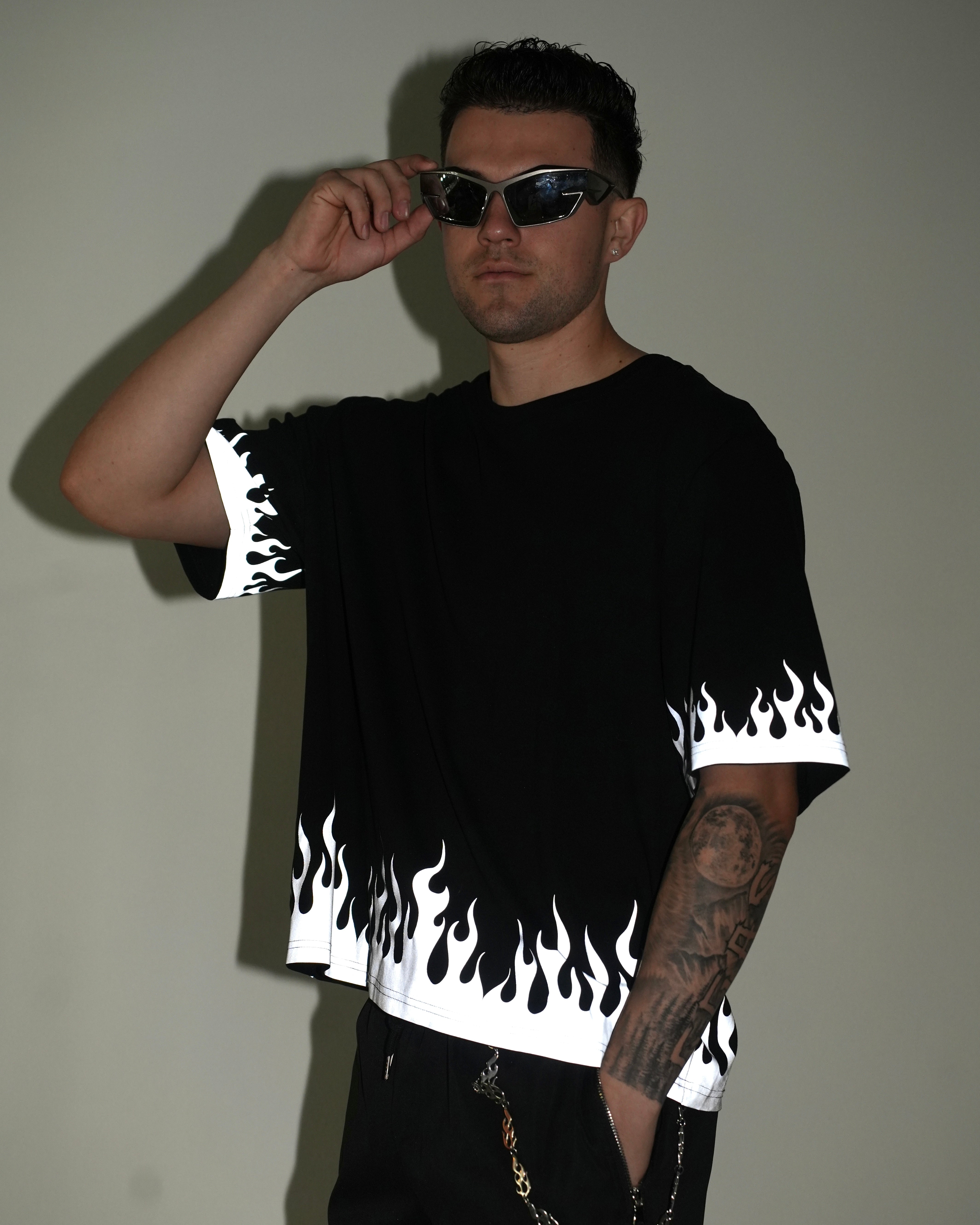 White Hot Chaos Men's Silver Reflective Tee - Image 1