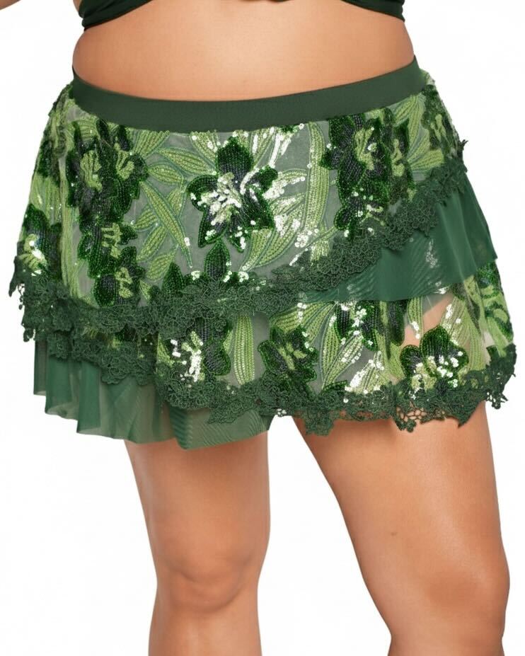 Fairytale Forest Floral Sequin Layered Skirt - Image 34857073017015