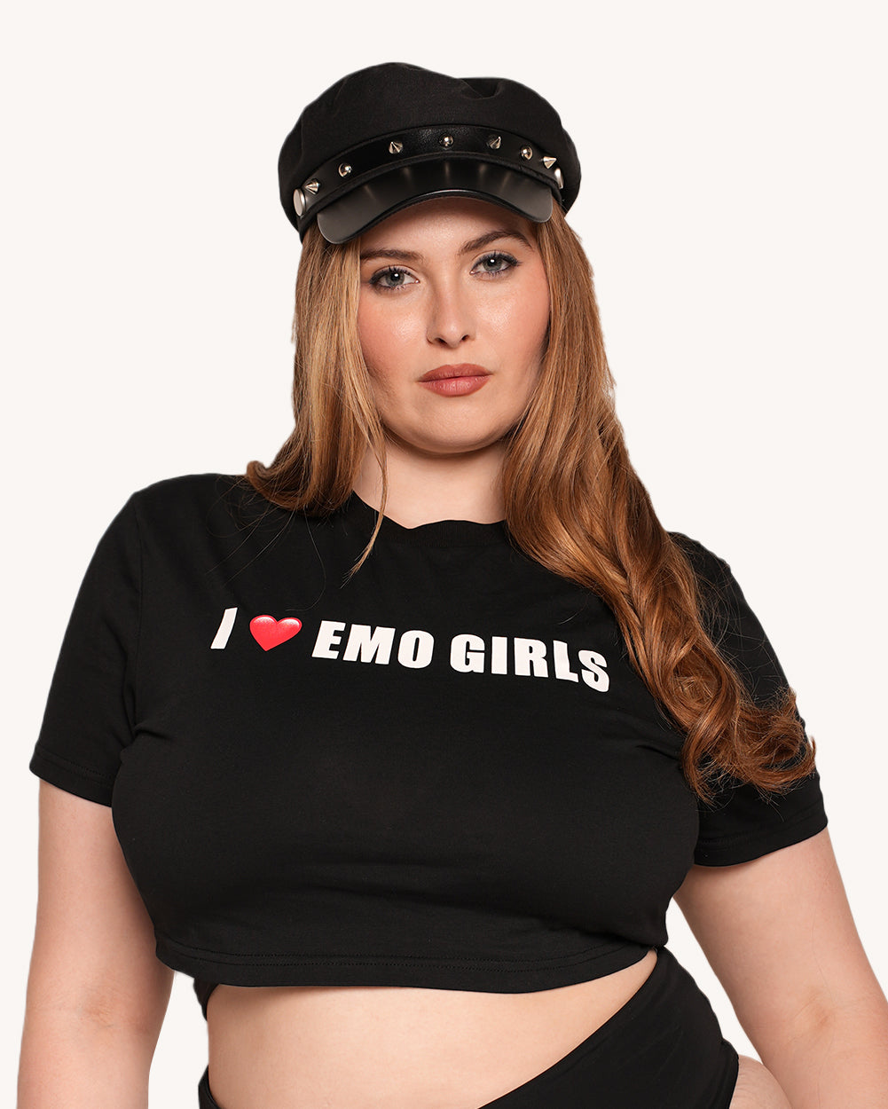 I Love Emo Girls Crop Top - Image 32272534700215