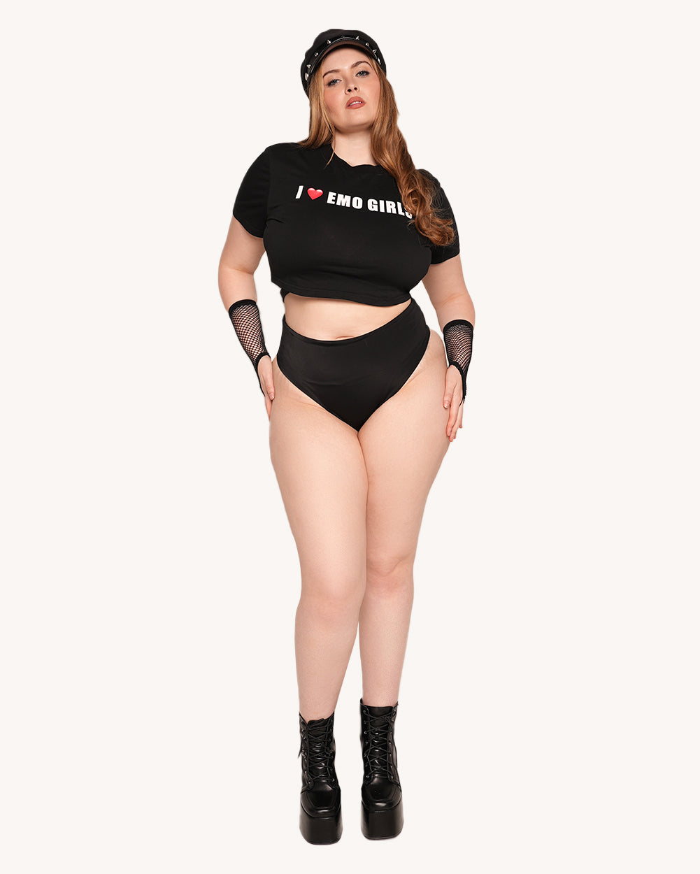 I Love Emo Girls Crop Top - Image 32339887554743