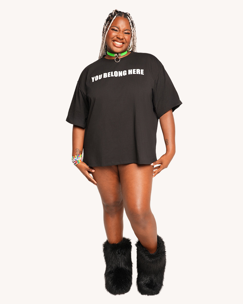 Leblunt x iHR I'm Happy You Exist Oversized Tee - Image 5
