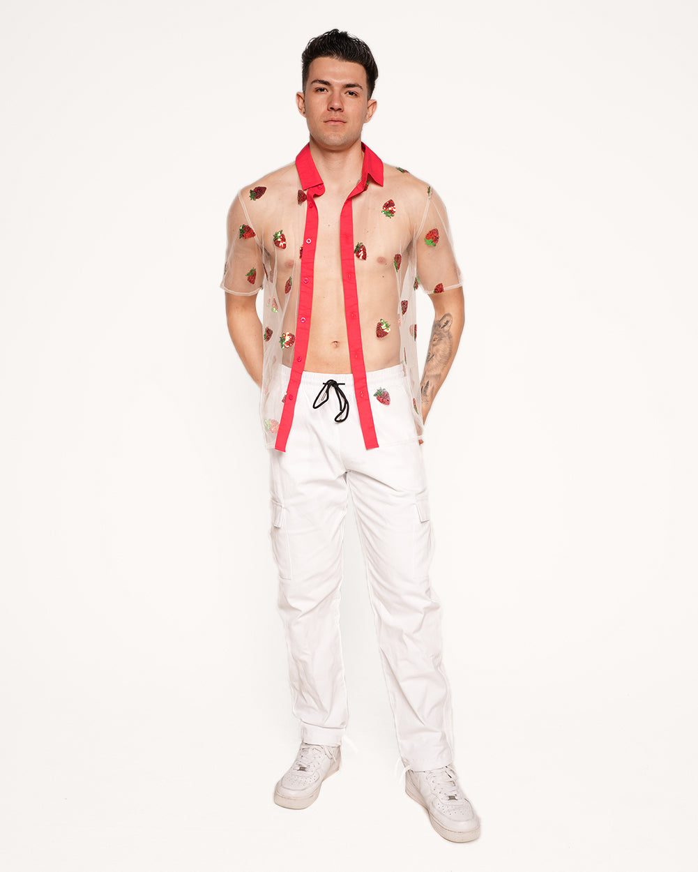 In Season Strawberry Short Sleeve Button Up-Men