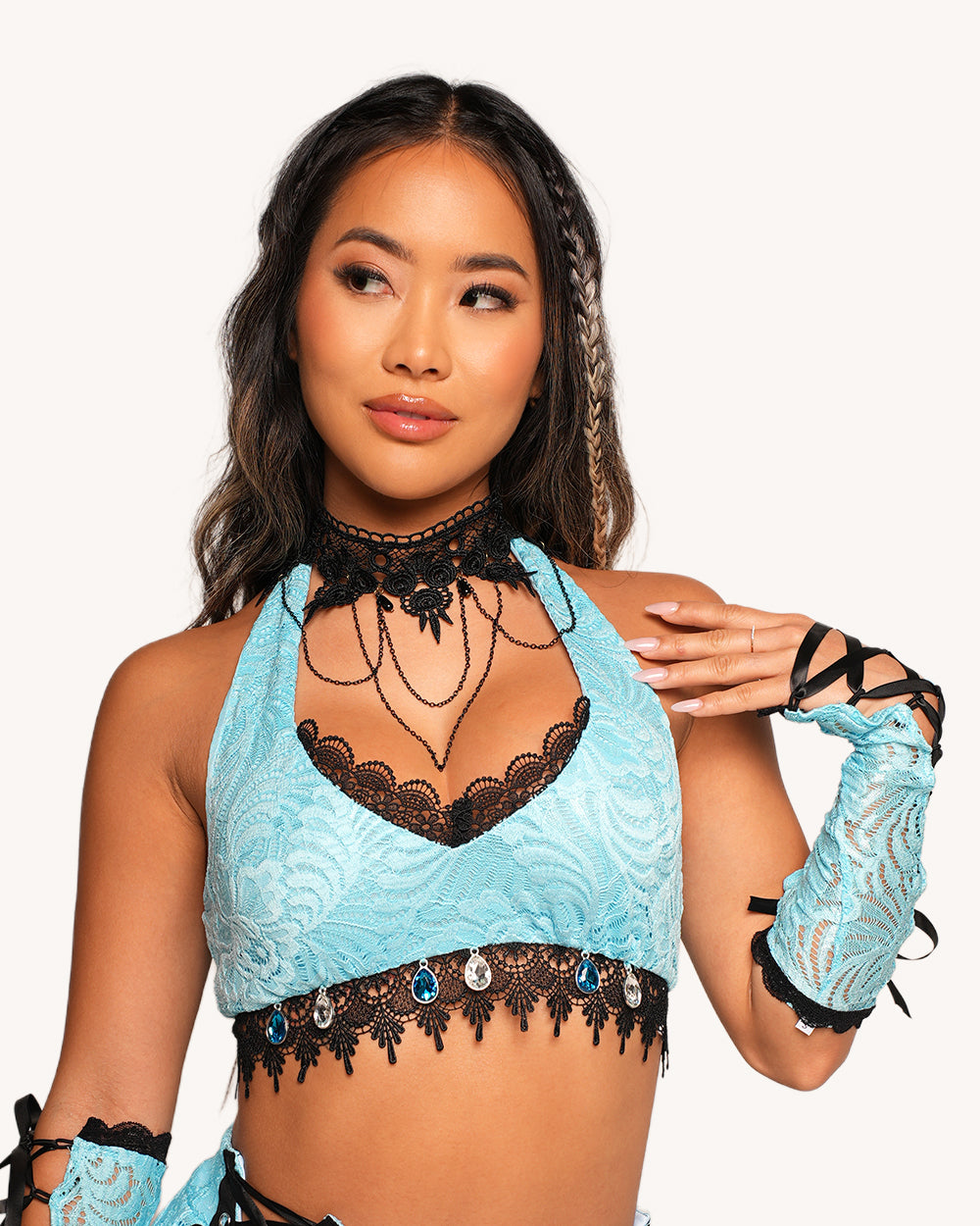 Jami Jones x iHR Lace Me Up Halter Top - Image 33277797793975