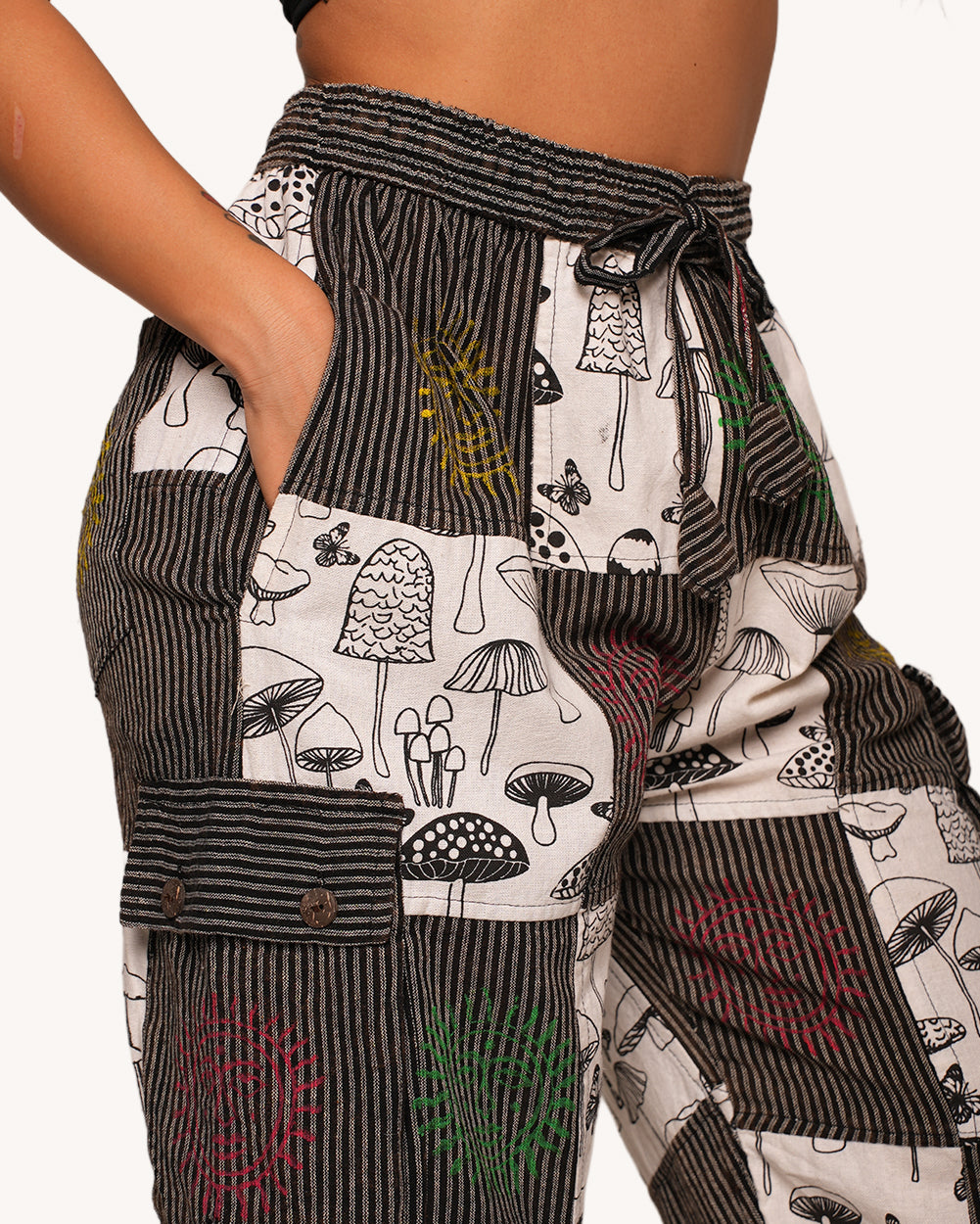 Just A Fun-Gi Patchwork Pants - Image 34328764416183