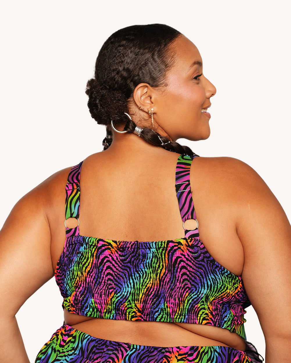 Kaleido Swirl Ruffle Halter Top - Image 38344102903991