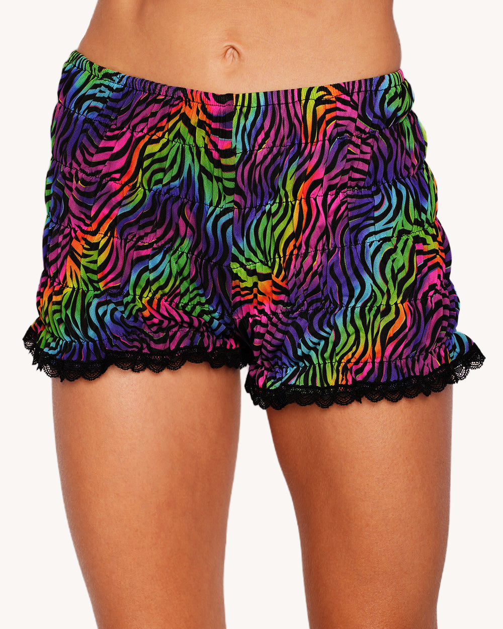 Kaleido Swirl Ruffle Shorts - Image 38344103952567