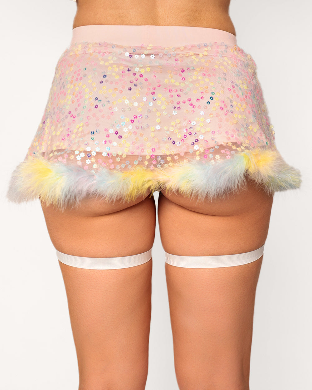 Katie Kayyyy x iHR Pastel Prism Marabou Skirt - Image 1