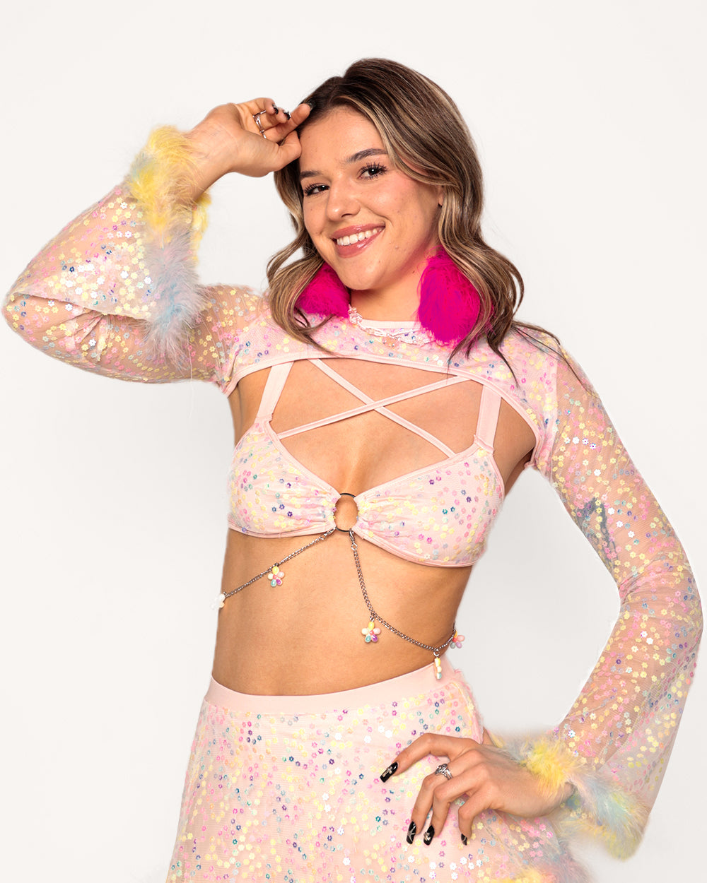 Katie Kayyyy x iHR Pastel Prism Ultra Crop Top - Image 1