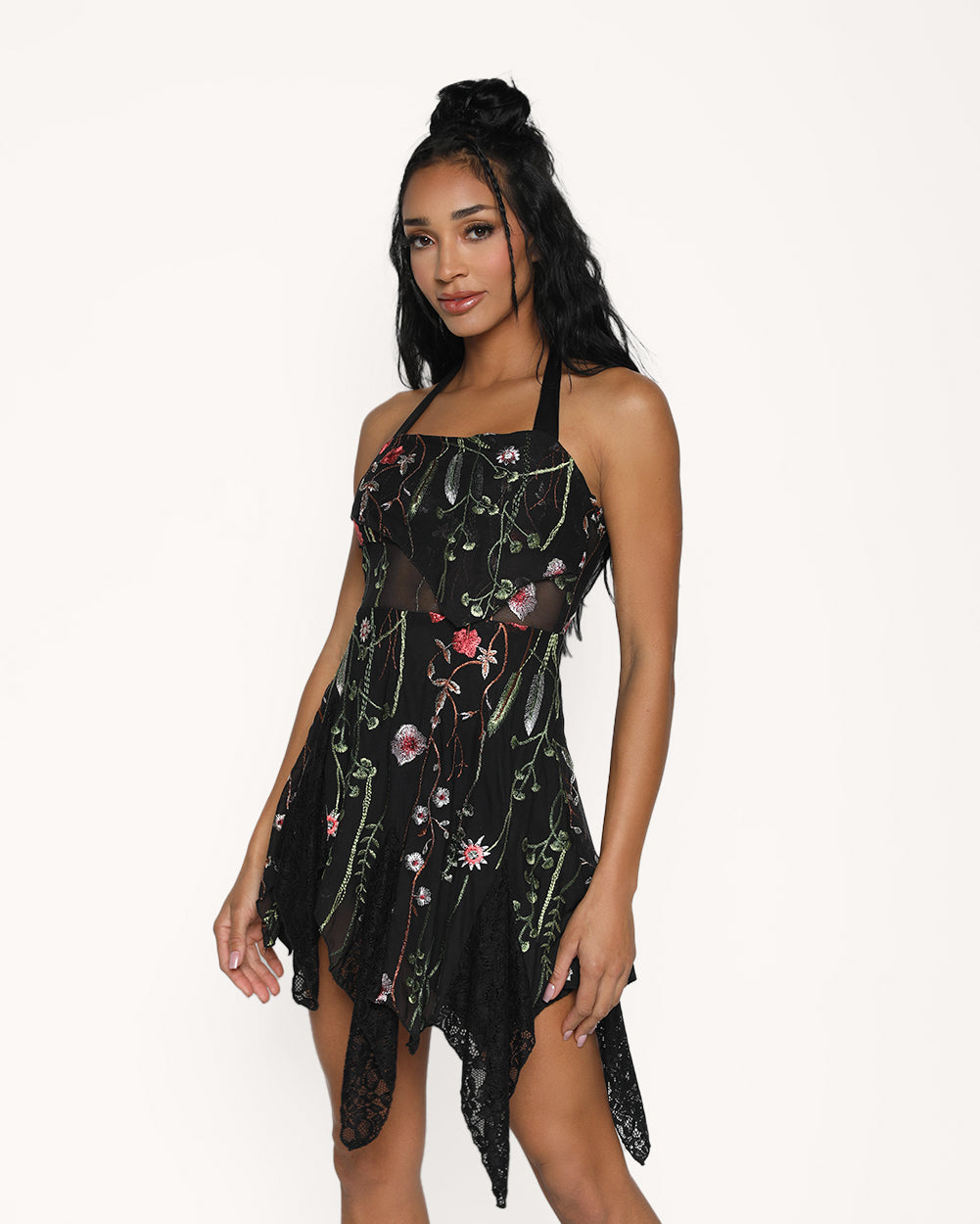 Lace Flowerfields Stretch Pixie Hem Dress - Image 31812709482679