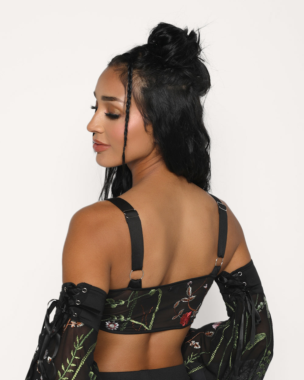 Lace Flowerfields Stretch Pixie Hem Top - Image 1