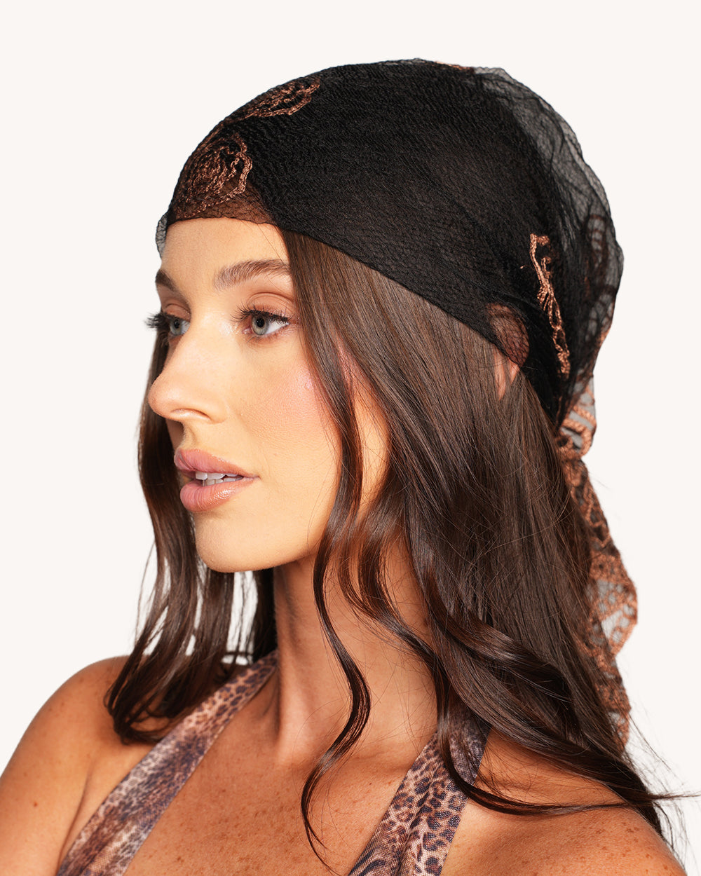 Lace Rose Head Scarf - Image 1