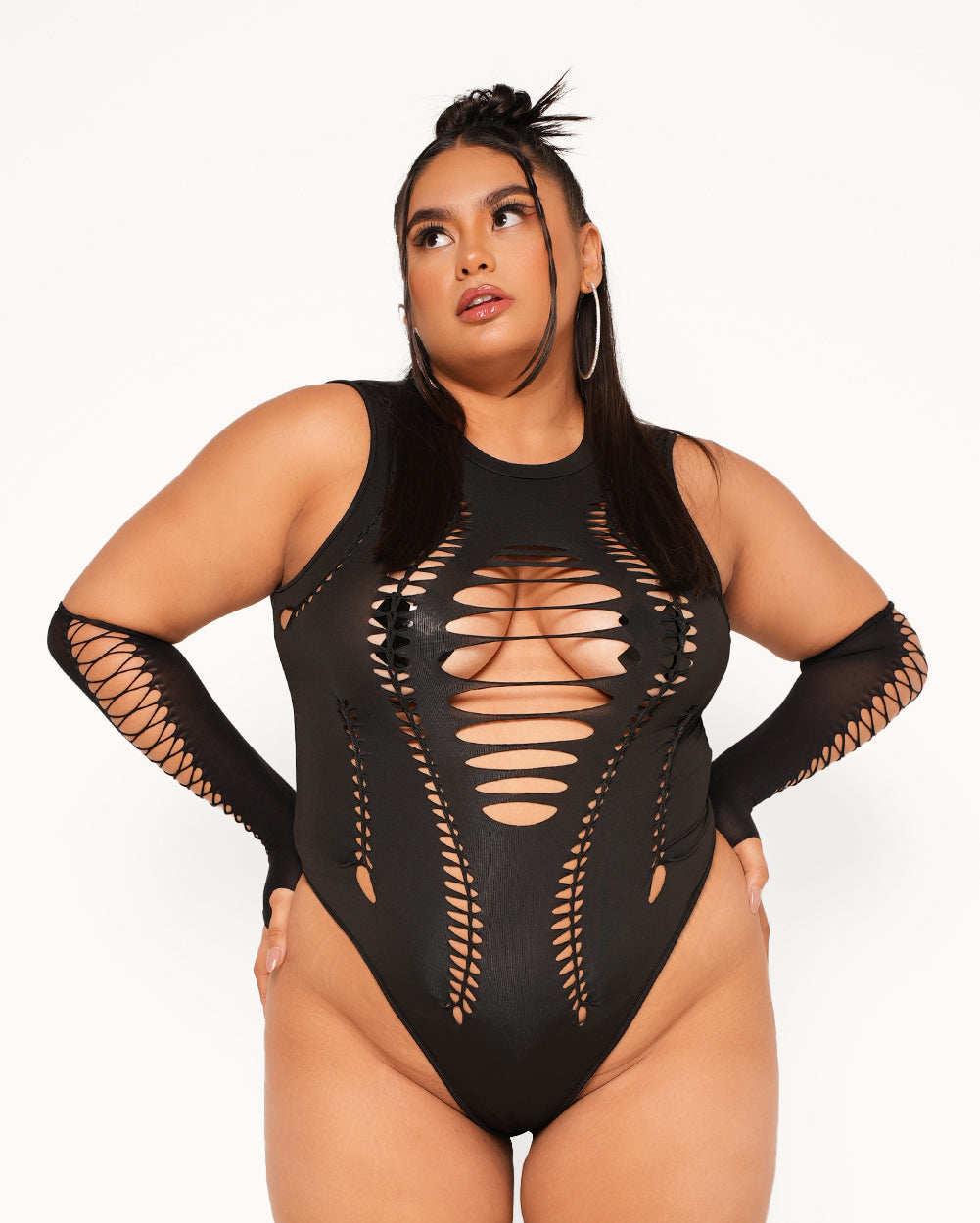Let's Get It Started Bodysuit-Black-Curve1-Front--Anyssa---2XL