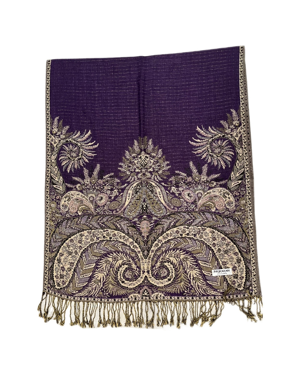 Lost in Paradise Paisley Purple Pashmina-Purple-Front