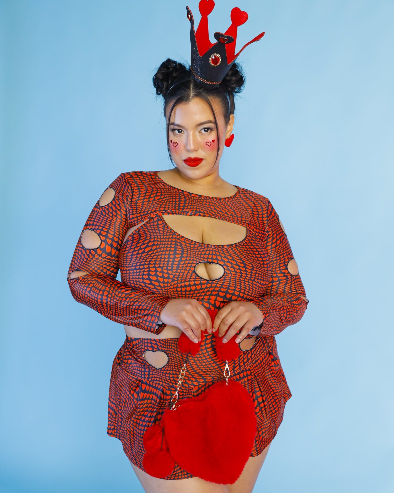 Lovesick Furry Heart Purse-Red-Lifestyle