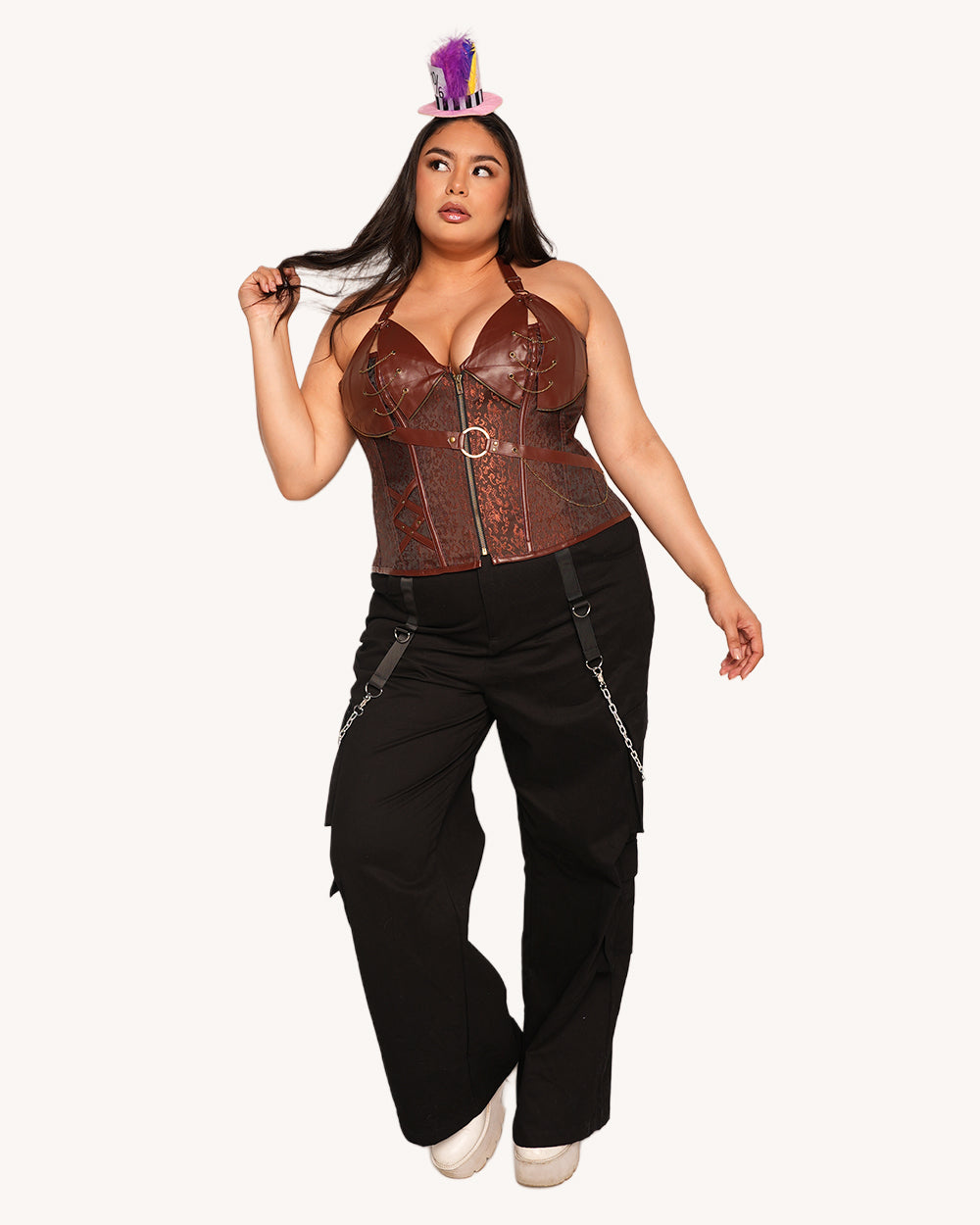 Mad Hatter Mami Halter Corset Top - Image 5