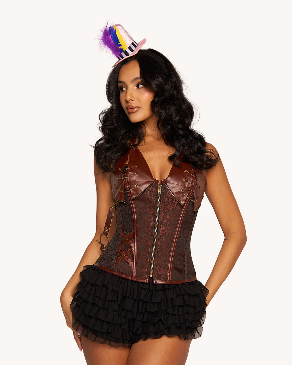 Mad Hatter Mami Halter Corset Top - Image 34809269518519