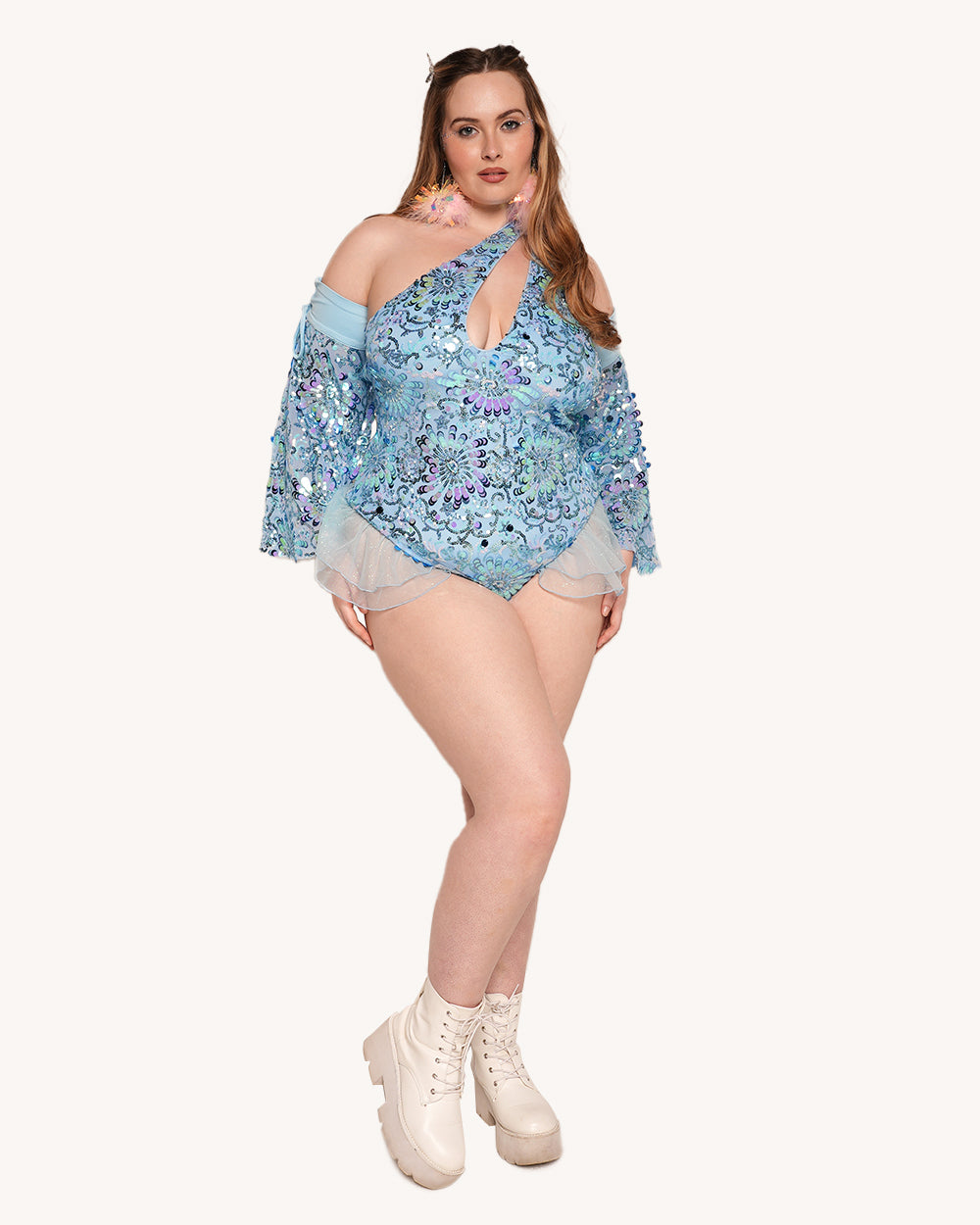 Magic Tricks Sequin Floral Bodysuit with Sleeves - Image 3