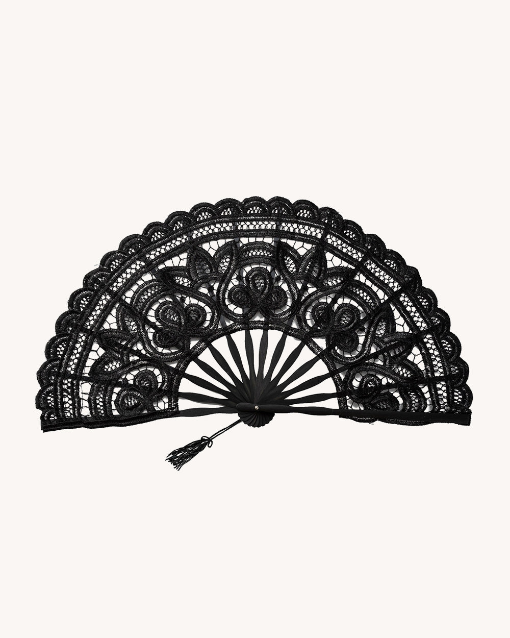 Midnight Drama Lace Hand Fan - Image 32840655732919