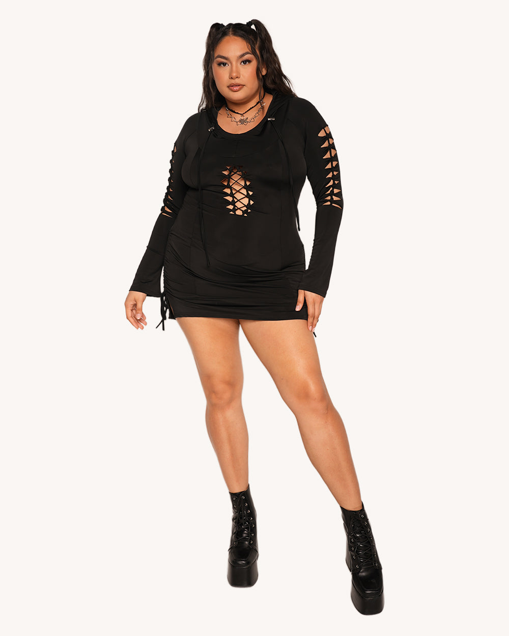 Midnight Muse Hooded Dress - Image 5