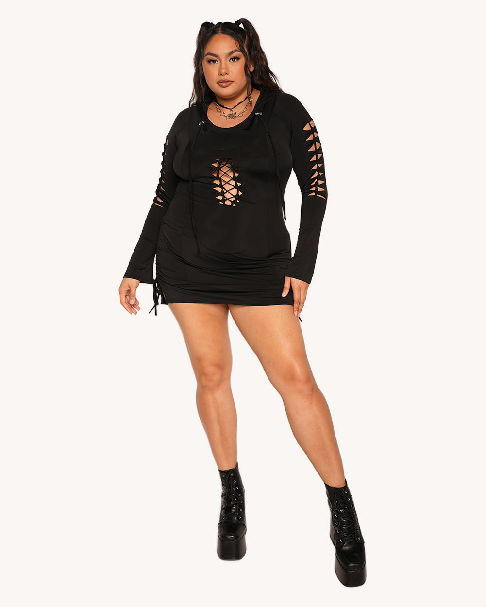 Midnight Muse Hooded Dress - Image 36768865026231