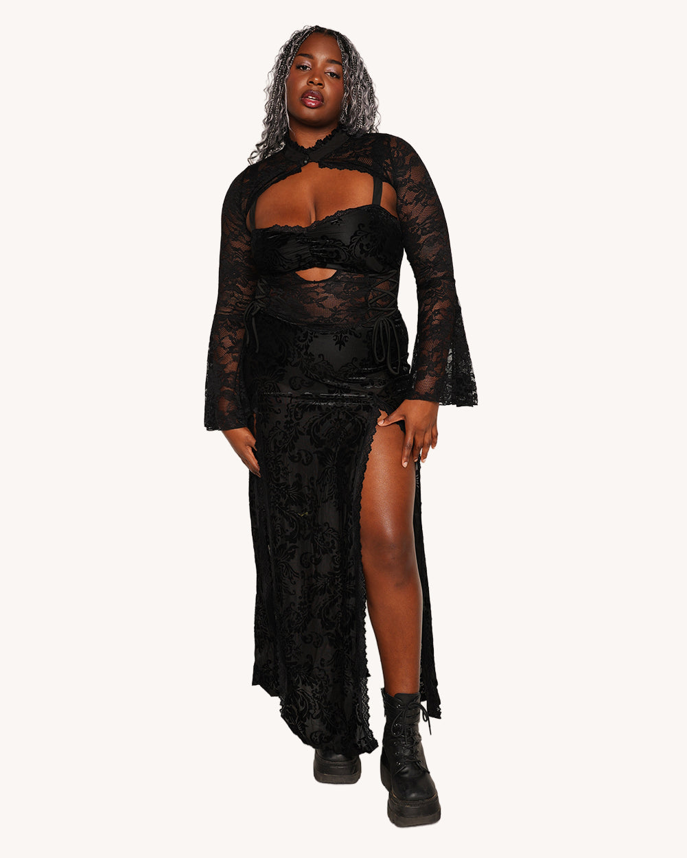 Morticia's Garden Lace Maxi Set - Image 38369496826039