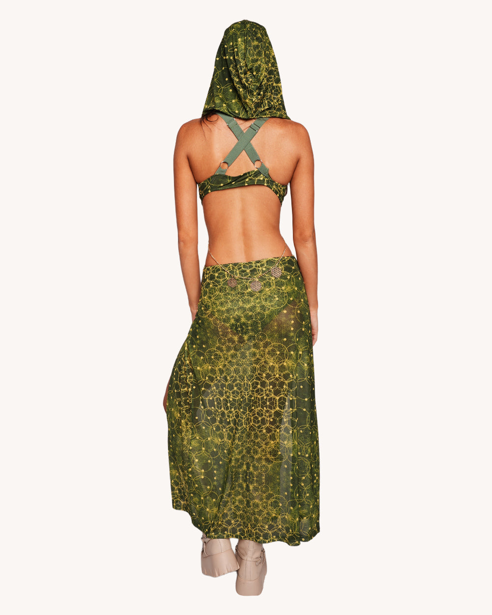Nature Spirit Hooded Dress with Sleeves - Image 37058291171511