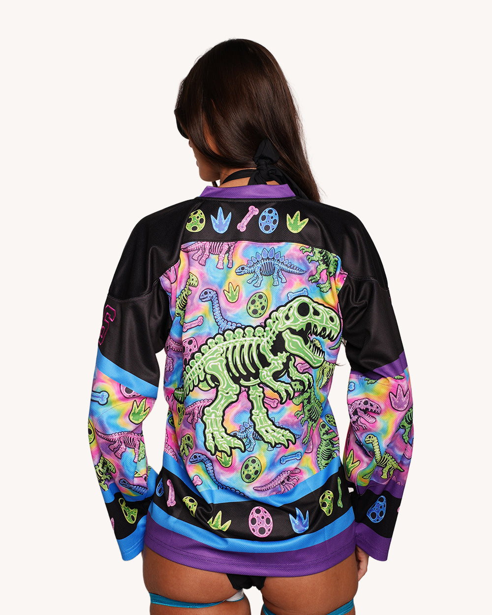 Neon Dino Hockey Jersey - Image 1