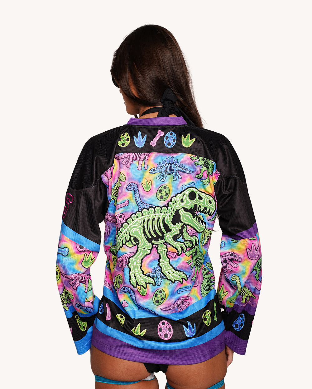 Neon Dino Hockey Jersey - Image 37059042377911