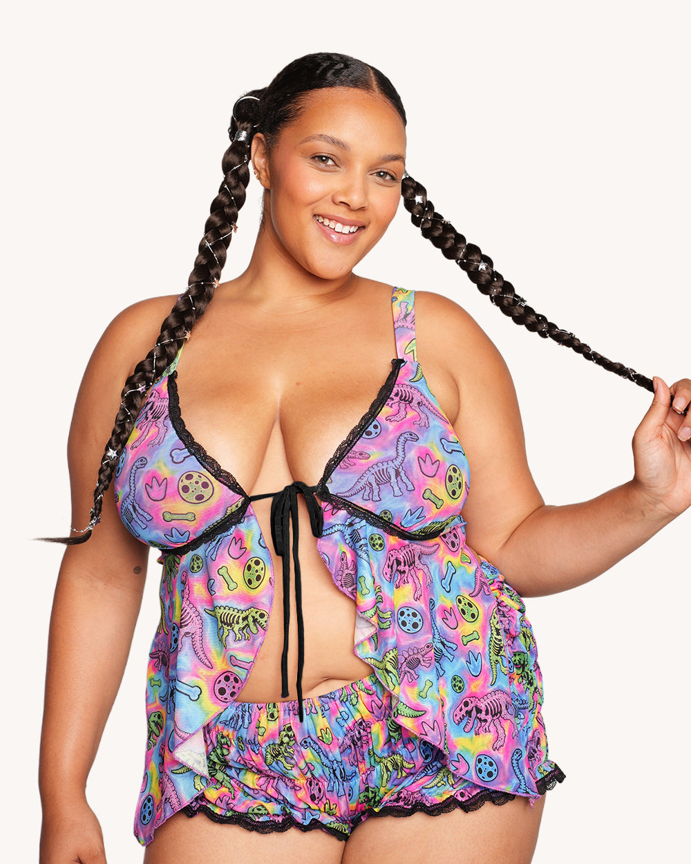 Neon Dino Ruffle Bra Top - Image 5