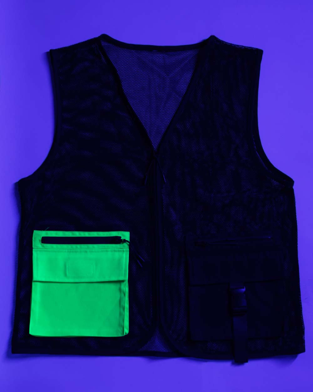 Neon Rebellion Men's Fishnet Vest with Pocket - Image 3