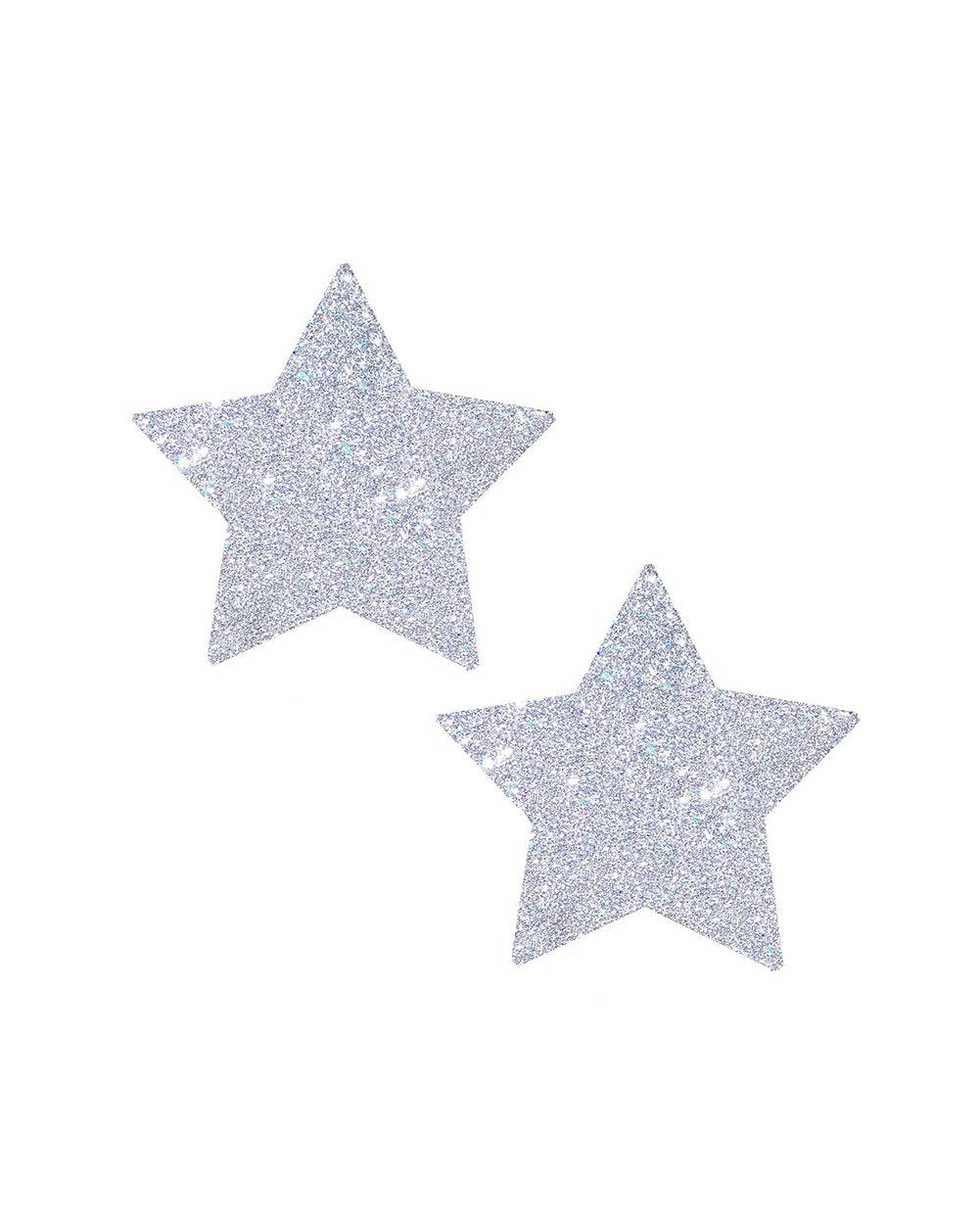 Neva Nude Pixie Dust Glitter Starry Nights Pasties-Silver-Front