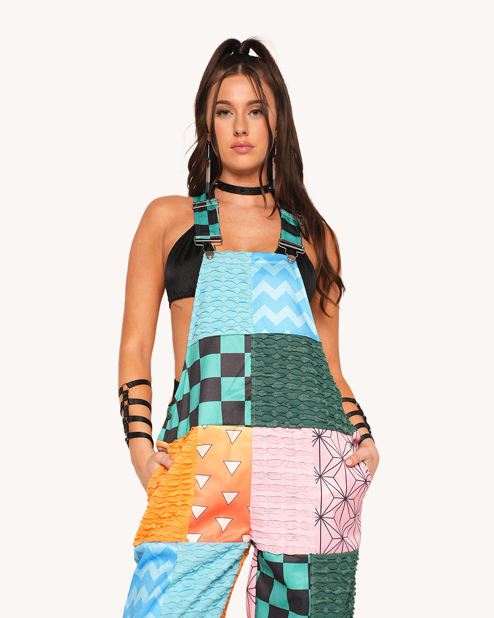 Otaku Patchwork Overalls - Image 32332964757687