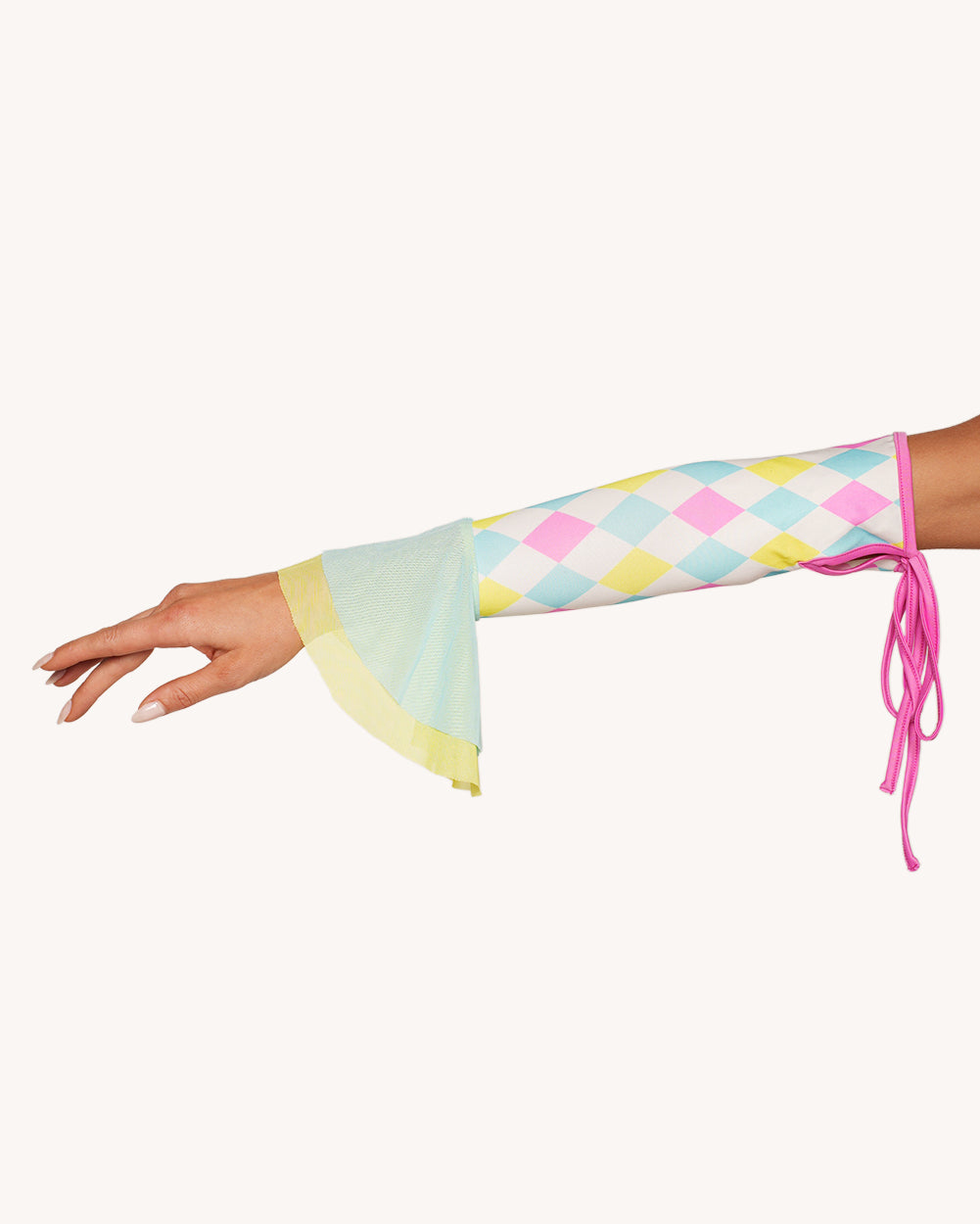 Pastel Harlequin Bodysuit with Sleeves - Image 37703136870583