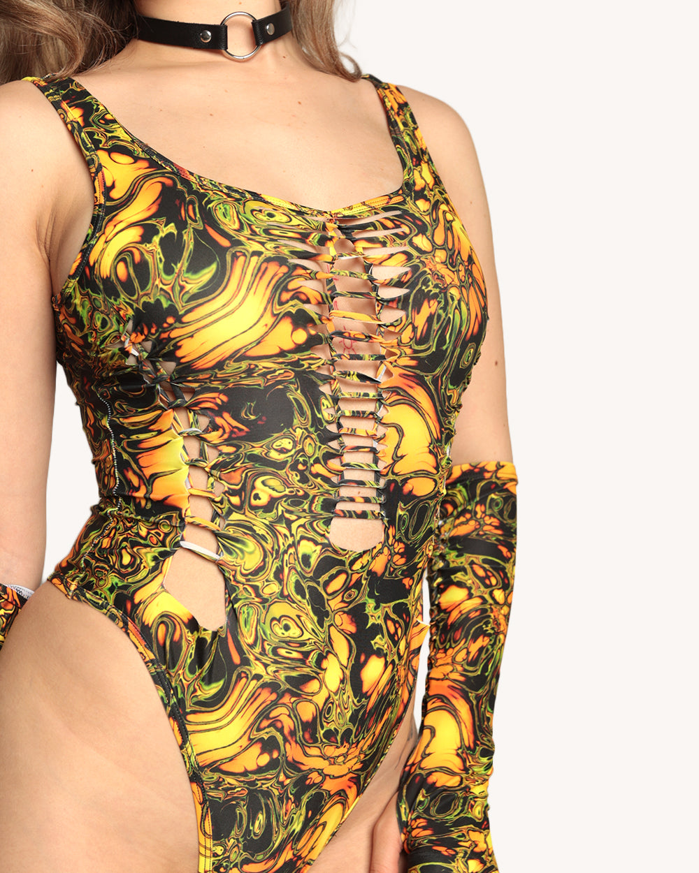 Planet Swirl Bodysuit with Sleeves - Image 1