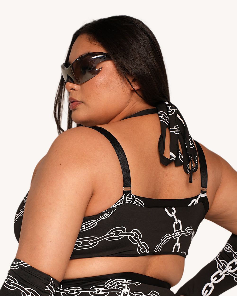 Power Surge Silver Reflective Chain Top with Sleeves - Image 35012747362487