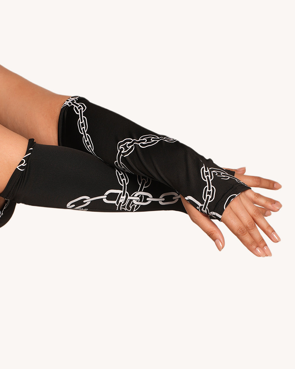 Power Surge Silver Reflective Hooded Chain Harness Bodysuit with Sleeves - Image 7