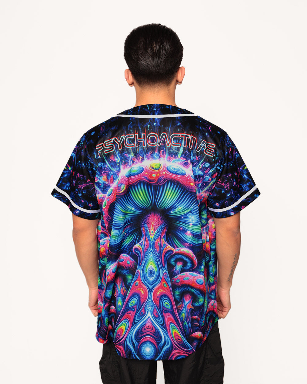 Psychedelic World Mushroom Baseball Jersey-Men