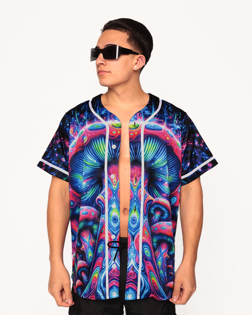 Psychedelic World Mushroom Baseball Jersey-Men