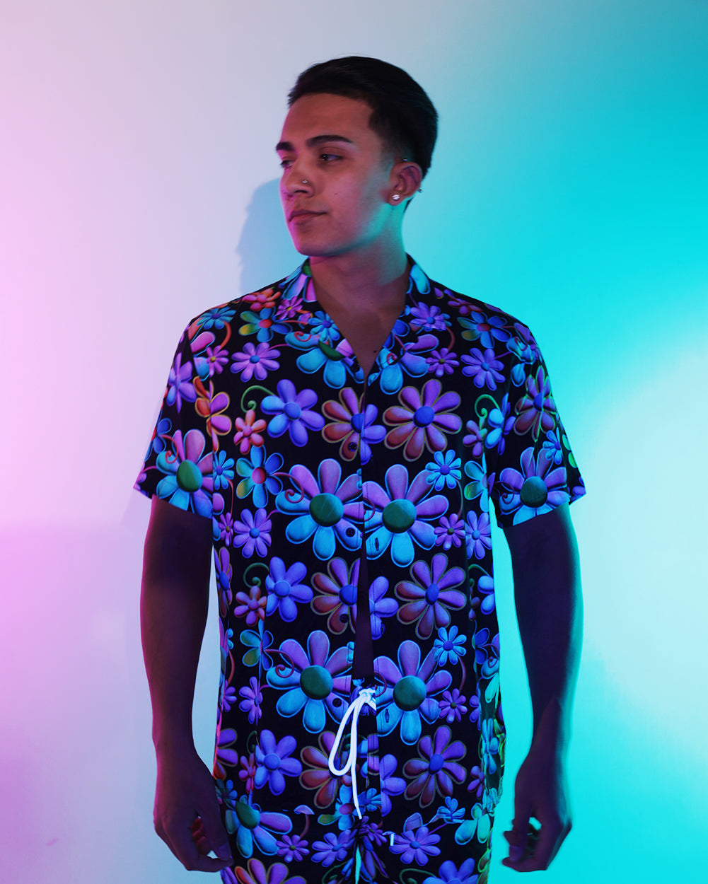 Psychodelic Daisy Camp Shirt-Men
