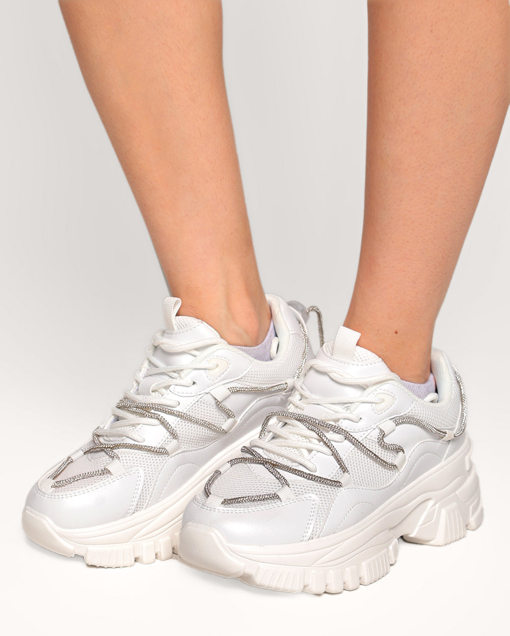 Quantum Leap Platform Sneakers-White-Regular-Front--Model---5